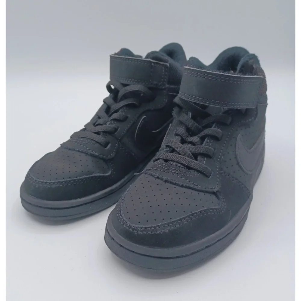 Nike‎ Court Borough Mid Trainers 11 C 'Triple Black' - Nike - 870026 001